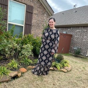 Black Printed Maxi Dress